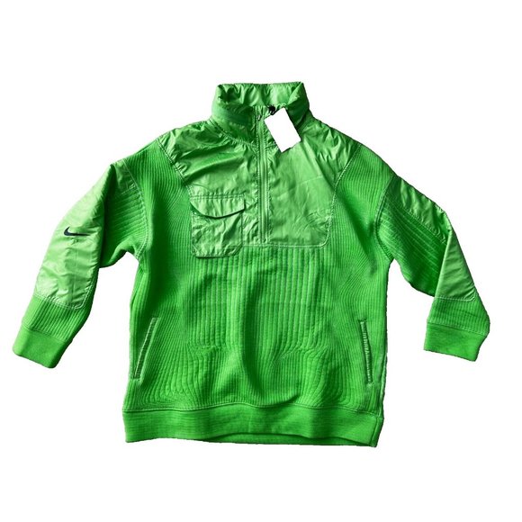 Nike CV0303 City Ready 1/4 Zip Jacket Tuck Away Hood Bright Green ( L ) - Picture 4 of 8
